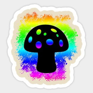 mushroom with colorful rainbow colors Sticker